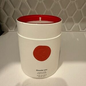 Glossier Red Candle Jar